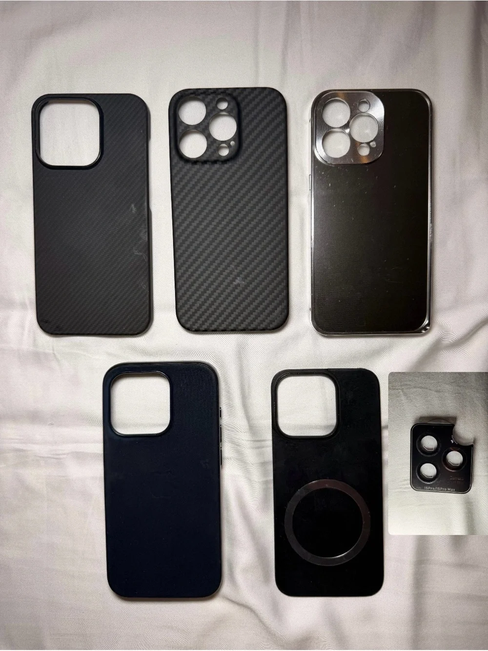 iPhone 15 Pro 5 phone Cases Belkin Carbon Fiber MagSafe + free Lens New
